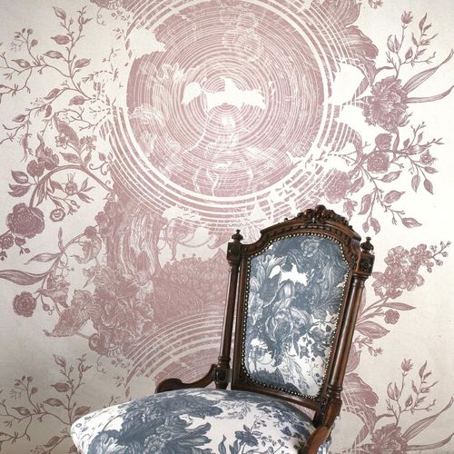 Papier peint classique - TREE OF LIFE - Timorous Beasties - en vinyle / à motif floral / bleu
