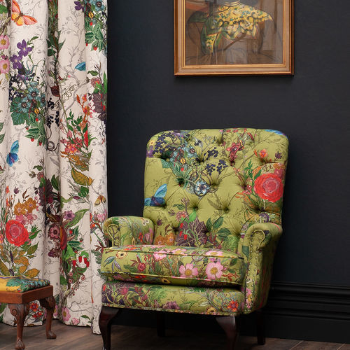 Tissu d'ameublement - BLOOMSBURY GARDEN - Timorous Beasties - pour rideaux / à motif floral / en coton