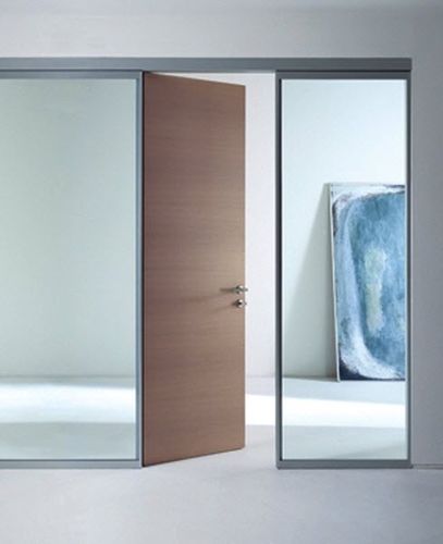 Porte d'intérieur - Pavilion + Planus - TreP Srl - en bois / en verre / en métal