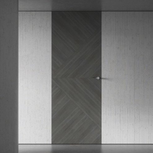 Porte d'intérieur - Sophie (rasomuro) - TreP Srl - en placage de bois / en aluminium / battante