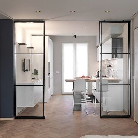 Système coulissant en aluminium - Pavilion scorrevole - TreP Srl - pour porte / mural / avec amortisseur intégré