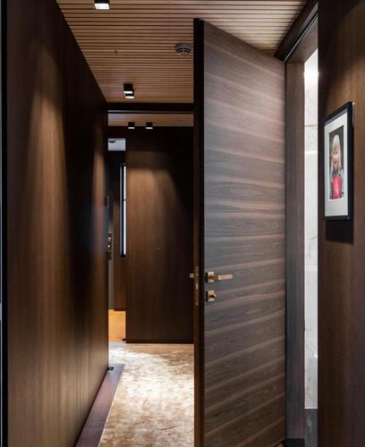 Porte d'intérieur - Surface 50 (rasomuro) - TreP Srl - en chêne / en placage de bois / en aluminium