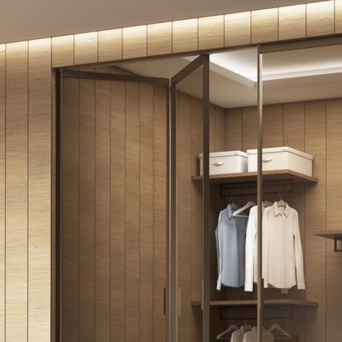 Système coulissant en aluminium - Pavilion libro bronze (3) - TreP Srl - pour porte en verre / pliant / vertical