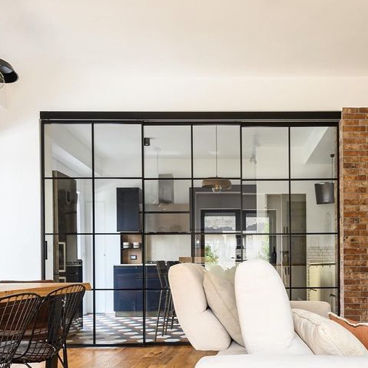 Système coulissant en aluminium - Pavilion Tratto black - TreP Srl - pour porte en verre / mural / avec amortisseur intégré