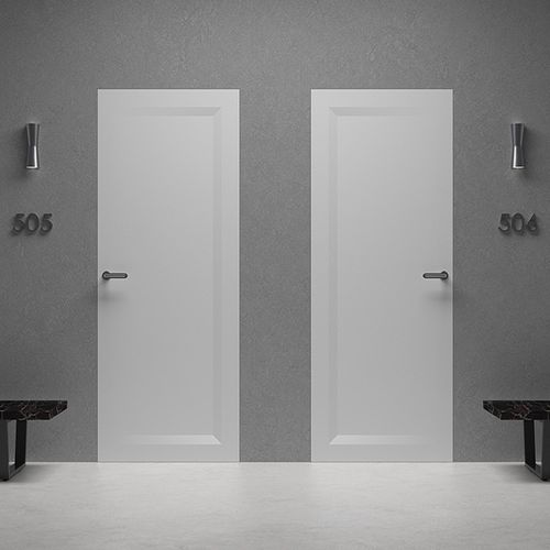 Porte d'intérieur - Trace (rasomuro) - TreP Srl - en MDF / battante / contemporaine