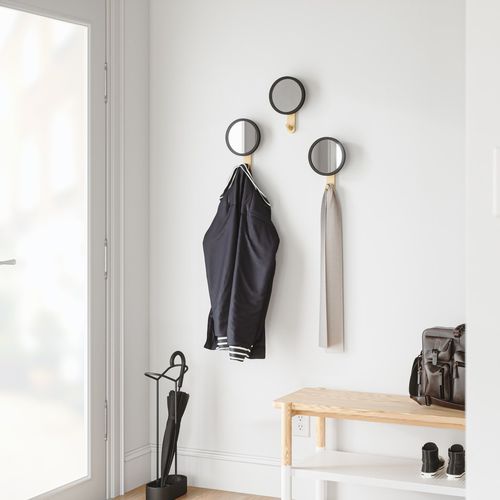 Patère contemporaine - HUB MIRROR - Umbra - en bois / simple / de salle de bain