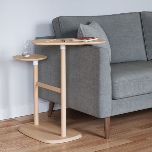Table d'appoint contemporaine - SWIVO  - Umbra - en noyer / avec piètement en noyer / avec rangement