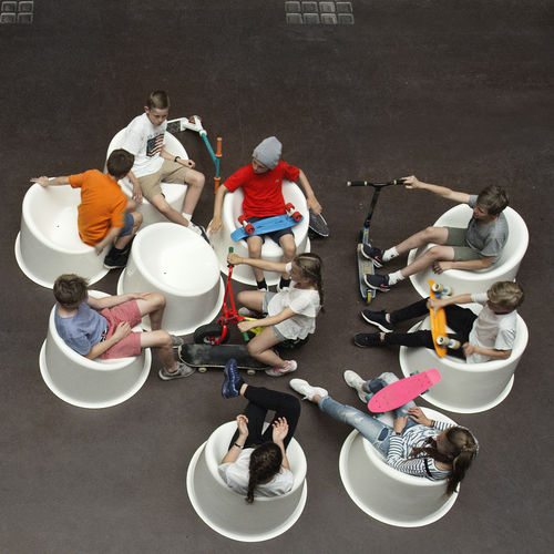 Tabouret contemporain - PANTO POP - VerPan - en ABS / avec piètement en résine / piètement central