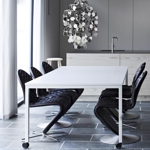 Table à manger contemporaine - PANTON MOVE - VerPan - en stratifié / avec piètement en métal / rectangulaire