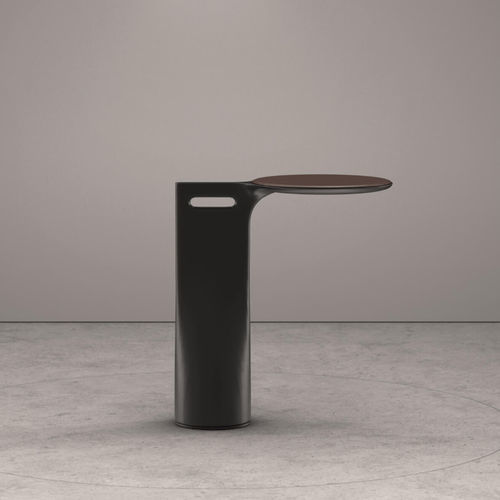 Table d'appoint contemporaine - Tuky - Wittmann - en placage de bois / en cuir / en tissu