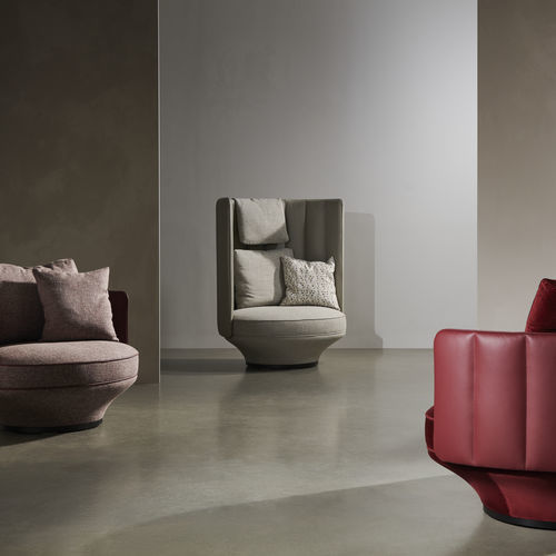 Chauffeuse contemporaine - Paradise Bird Fullback - Wittmann - en tissu / en cuir / à dossier haut