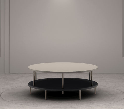 Table basse contemporaine - DD - Wittmann - en cuir / en marbre / avec piètement en aluminium
