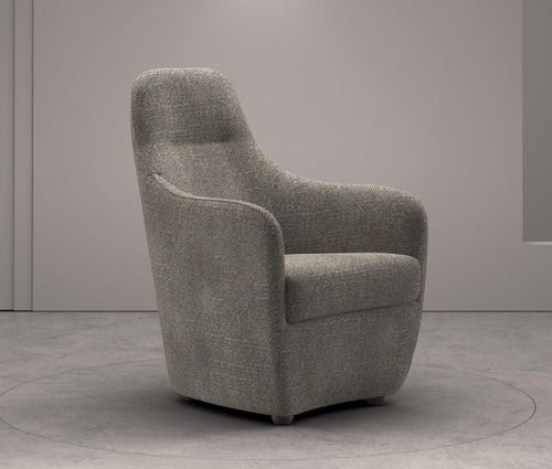 Fauteuil contemporain - Bonnie  - Wittmann - en tissu / en cuir / avec repose-pieds