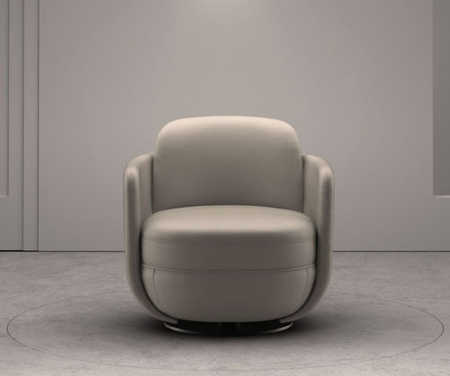 Fauteuil contemporain - Miles  - Wittmann - en tissu / en cuir / en bois