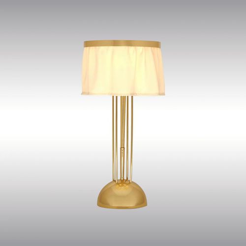 Lampe de table - WITTGENSTEIN 20311 - Woka Lamps Vienna - en soie / en nickel / en laiton