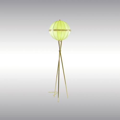 Lampe sur pied - QUOLUNA 9749 - Woka Lamps Vienna - en laiton / en tissu / classique