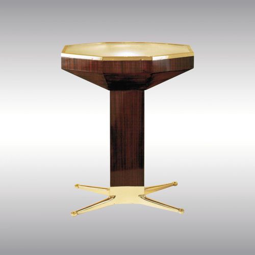 Table bistrot classique - 21334 - Woka Lamps Vienna - en verre / en acajou / en laiton