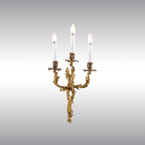 Applique murale de style - THREE ROCOCO 60008 - Woka Lamps Vienna - d'intérieur / en bronze / dorée