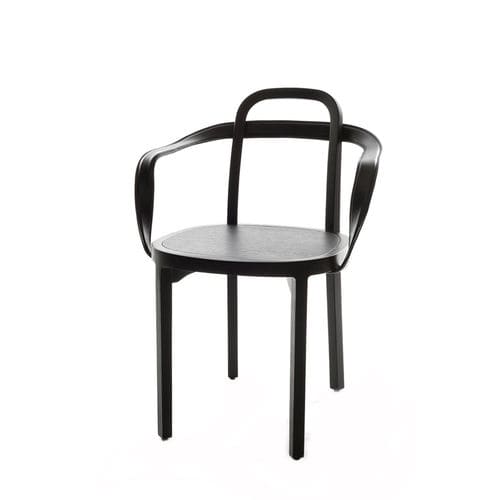 Chaise contemporaine - SIRO+ WITH ARMRESTS - Woodnotes - d'intérieur / en chêne / en cuir