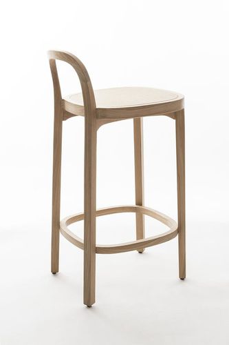 Chaise de bar contemporaine - SIRO+ - Woodnotes - d'intérieur / en cuir / avec piètement en bois