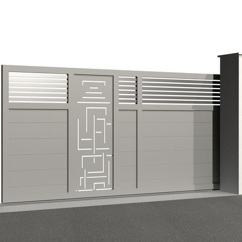 Portail coulissant - City MADRID C014 - Gates-Creations - droit / gauche / en aluminium