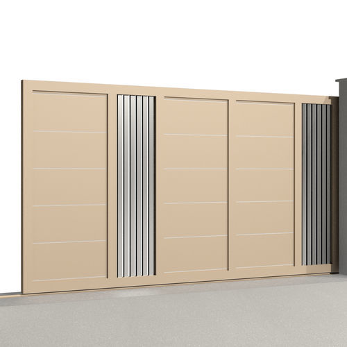 Portail coulissant - Tr&eacute;sor SAPHIR C025 - Gates-Creations - droit / gauche / en aluminium