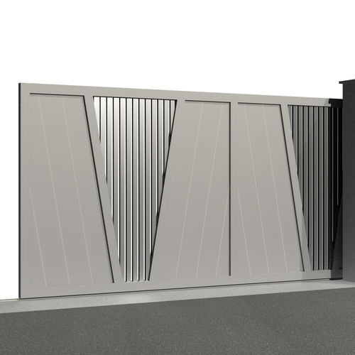Portail coulissant - Tr&eacute;sor AMETHYSTE C029 - Gates-Creations - droit / gauche / en aluminium