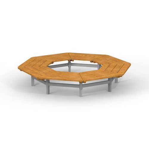 Corset d'arbre avec banc public intégré - OCTAGONAL  - Lars Laj - en bois / en acier galvanisé