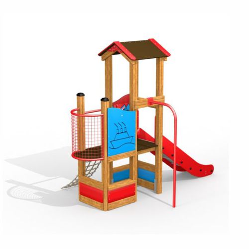 Structure de jeu pour aire de jeux - DIXIE   - Lars Laj - en bois / en HDPE / en acier à revêtement par poudre