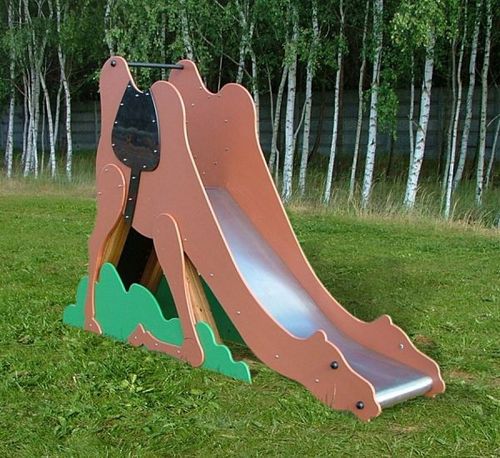 Toboggan droit - CAMEL SINGLE    - Lars Laj - pour aire de jeux / en acier inoxydable