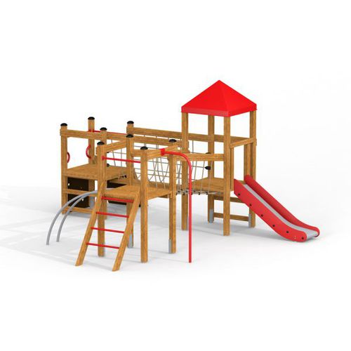 Structure de jeu pour aire de jeux - LEMUR SINGLE   - Lars Laj - en bois / en acier inoxydable / en polypropylène
