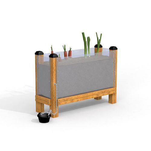 Jardinière en bois - 11292   - Lars Laj - en acier inoxydable / rectangulaire / étanche