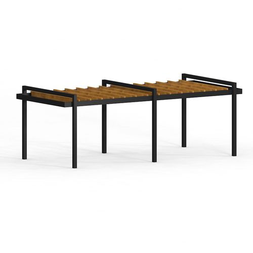 Pergola autoportée - II    - Lars Laj - en mélèze / en métal / couverture en bois