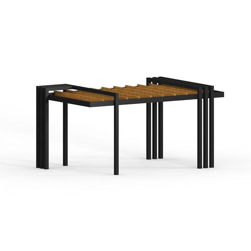 Pergola autoportée - IV   - Lars Laj - en mélèze / en métal / couverture en bois