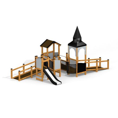 Structure de jeu pour aire de jeux - CAMPANILLE CASTLE   - Lars Laj - en caoutchouc / en acier inoxydable / en HDPE