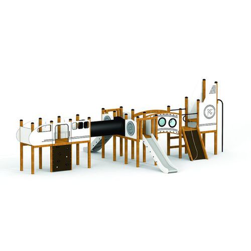 Structure de jeu pour aire de jeux - AIRPLANE   - Lars Laj - en bois / en acier inoxydable / en HDPE
