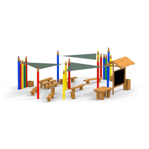 Table d'enseignement contemporaine - 14186   - Lars Laj - en bois / en nylon / avec piètement en bois