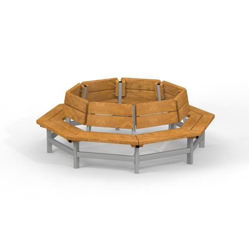 Corset d'arbre avec banc public intégré - 14153  - Lars Laj - en bois / en acier galvanisé