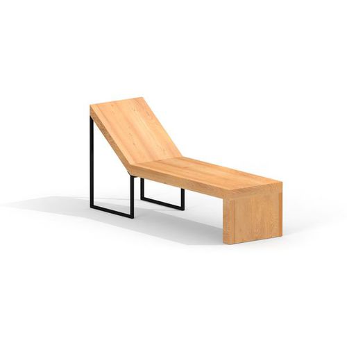 Transat avec tabouret - THOR DECKCHAIR        - Lars Laj - contemporain / en bois / en acier
