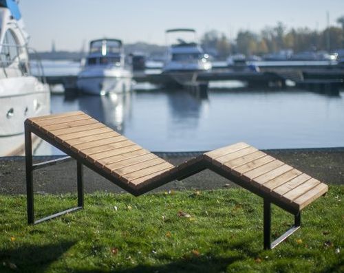 Transat contemporain - SAINT-TROPEZ DECK     - Lars Laj - en bois / en acier / d'extérieur