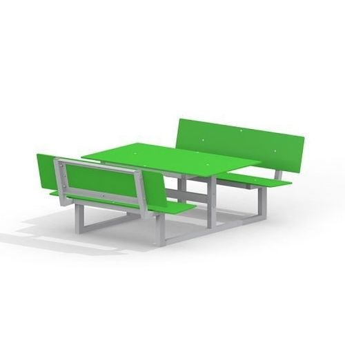 Ensemble table et bancs en HPL - 14462    - Lars Laj - contemporain / pour enfant / d'extérieur