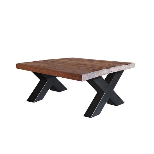 Table basse contemporaine - TYPE_11  - Brût - en chêne / avec piètement en acier / carrée