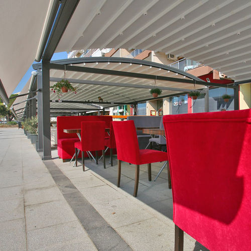 Auvent pour terrasse - STRUCTURAL FRAME - Designer shade solutions - en métal / en toile / courbé