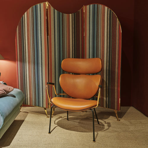 Fauteuil contemporain - Asia - Black Tie - en cuir / en métal / avec repose-tête