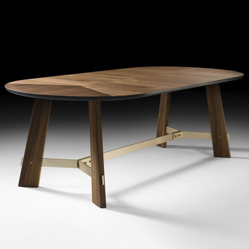 Table à manger contemporaine - Edison - Black Tie - en MDF / avec piètement en frêne / avec piètement en noyer