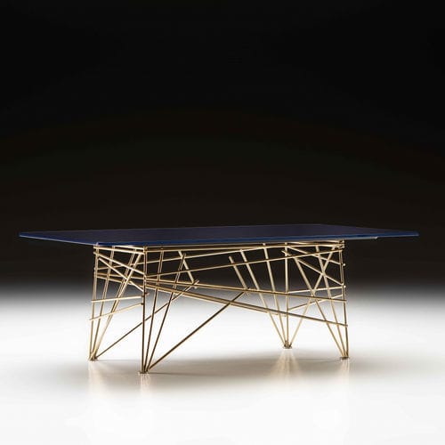 Table basse contemporaine - Lan - Black Tie - en verre / avec piètement en acier inoxydable / rectangulaire