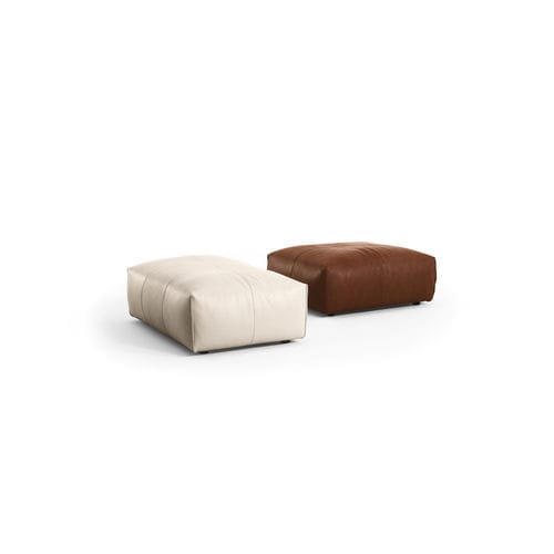 Ottoman contemporain - Cubo - Black Tie - en tissu / en cuir / carré