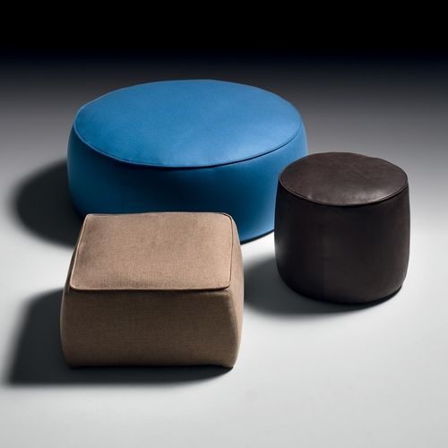 Ottoman contemporain - Rondò - Black Tie - en tissu / en cuir / carré
