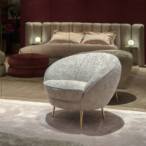 Fauteuil contemporain - Giulia - Black Tie - en tissu / en cuir / en hêtre
