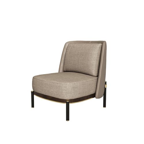 Fauteuil contemporain - bossa - Ana Roque - en tissu / en bois / avec coussin amovible